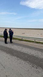 Xızı rayonunda selin törətdiyi fəsadların aradan qaldırılması istiqamətində tədbirlər davam etdirilir